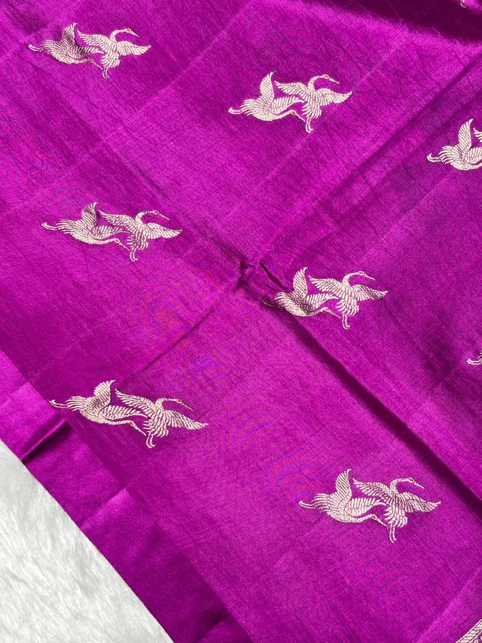Rani Wine Purple Banarasi Pure Soft Silk Saree