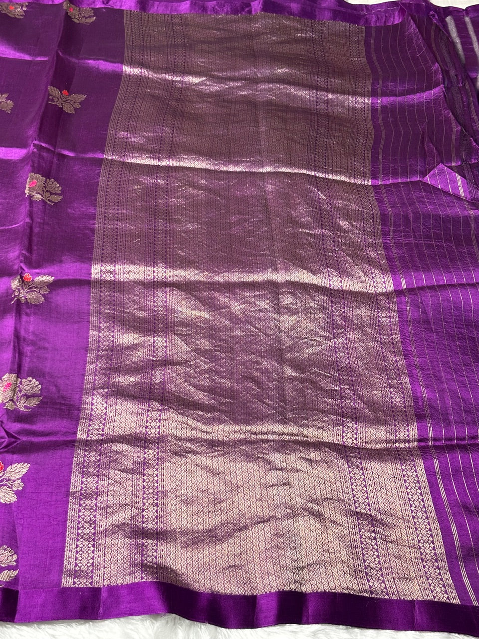 Rani Wine Purple Banarasi Pure Soft Silk Saree