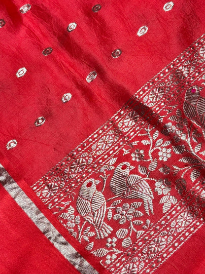 Red Banarasi Pure Puna Silk Saree