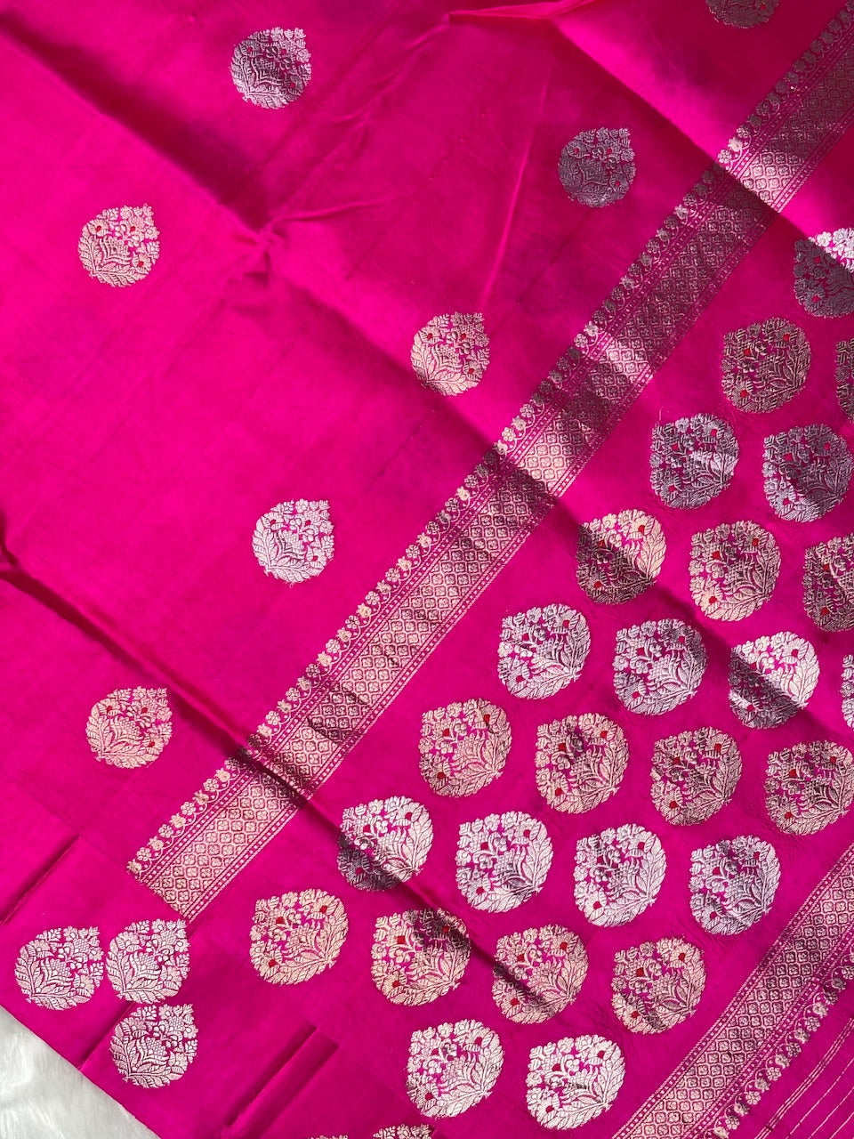 Rani Pink Banarasi Pure Soft Silk Banarasi Saree