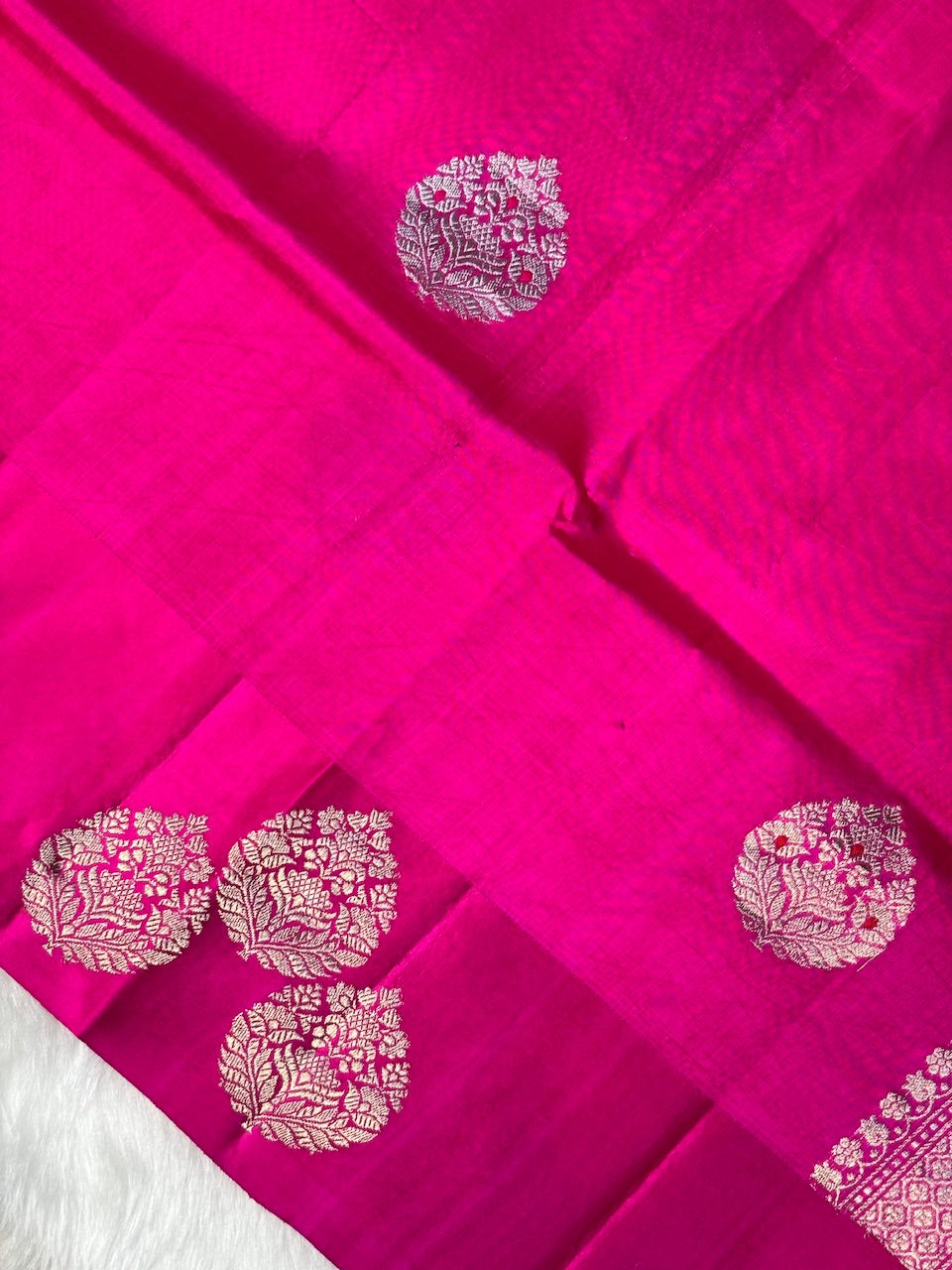 Rani Pink Banarasi Pure Soft Silk Banarasi Saree