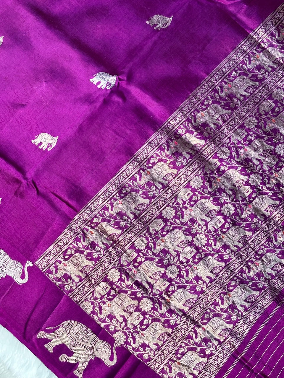 Royal Jamun Glow Banarasi Pure Soft Silk Banarasi Saree