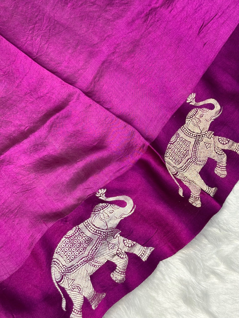 Royal Jamun Glow Banarasi Pure Soft Silk Banarasi Saree