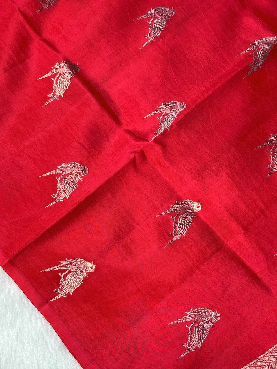 Red Banarasi Pure Soft Silk Saree