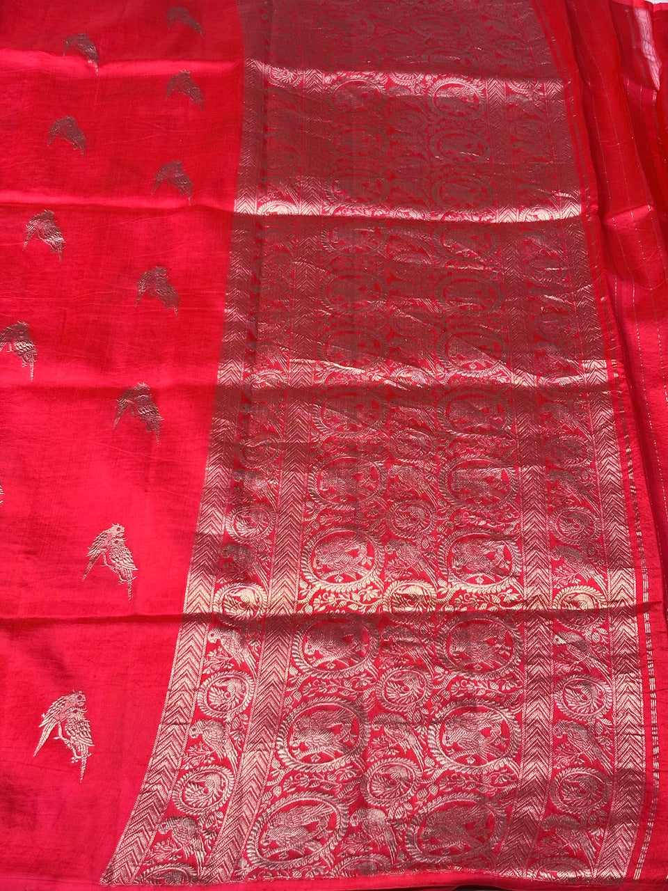 Red Banarasi Pure Soft Silk Saree