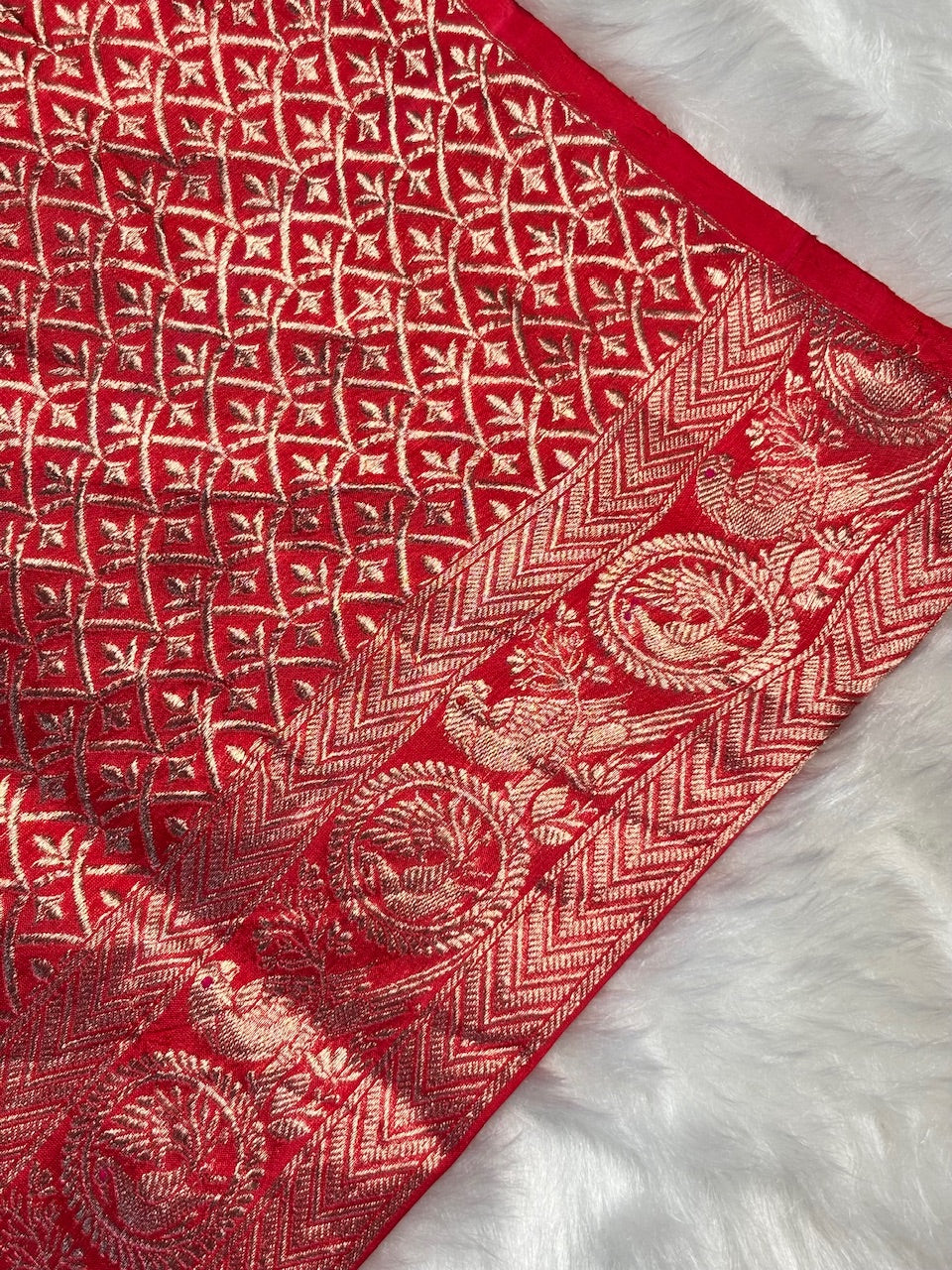 Red Banarasi Pure Soft Silk Saree