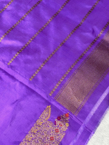 Golden Olive Handwoven Pure Banarasi Tissue Silk Saree