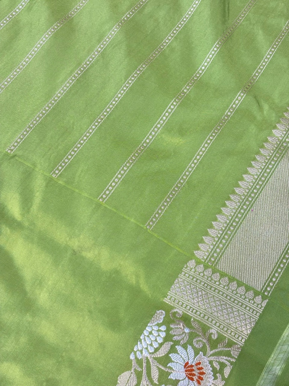 Mustard Gold Handwoven Pure Banarasi Tissue Silk Saree