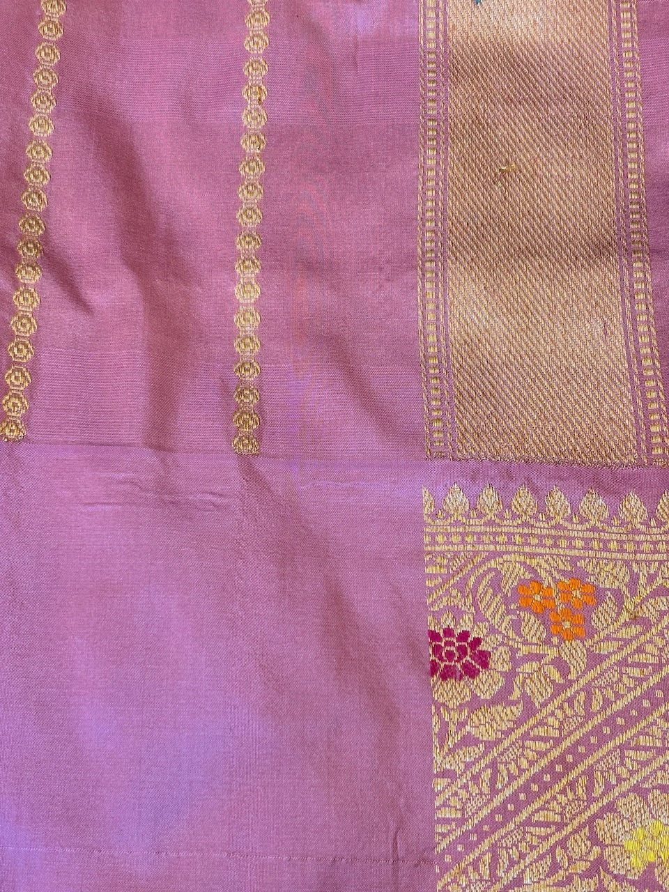 Champagne Gold Handwoven Pure Banarasi Tissue Silk Saree