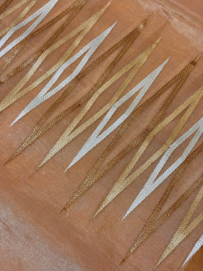 Rose Gold Handwoven Pure Banarasi Tissue Silk Saree