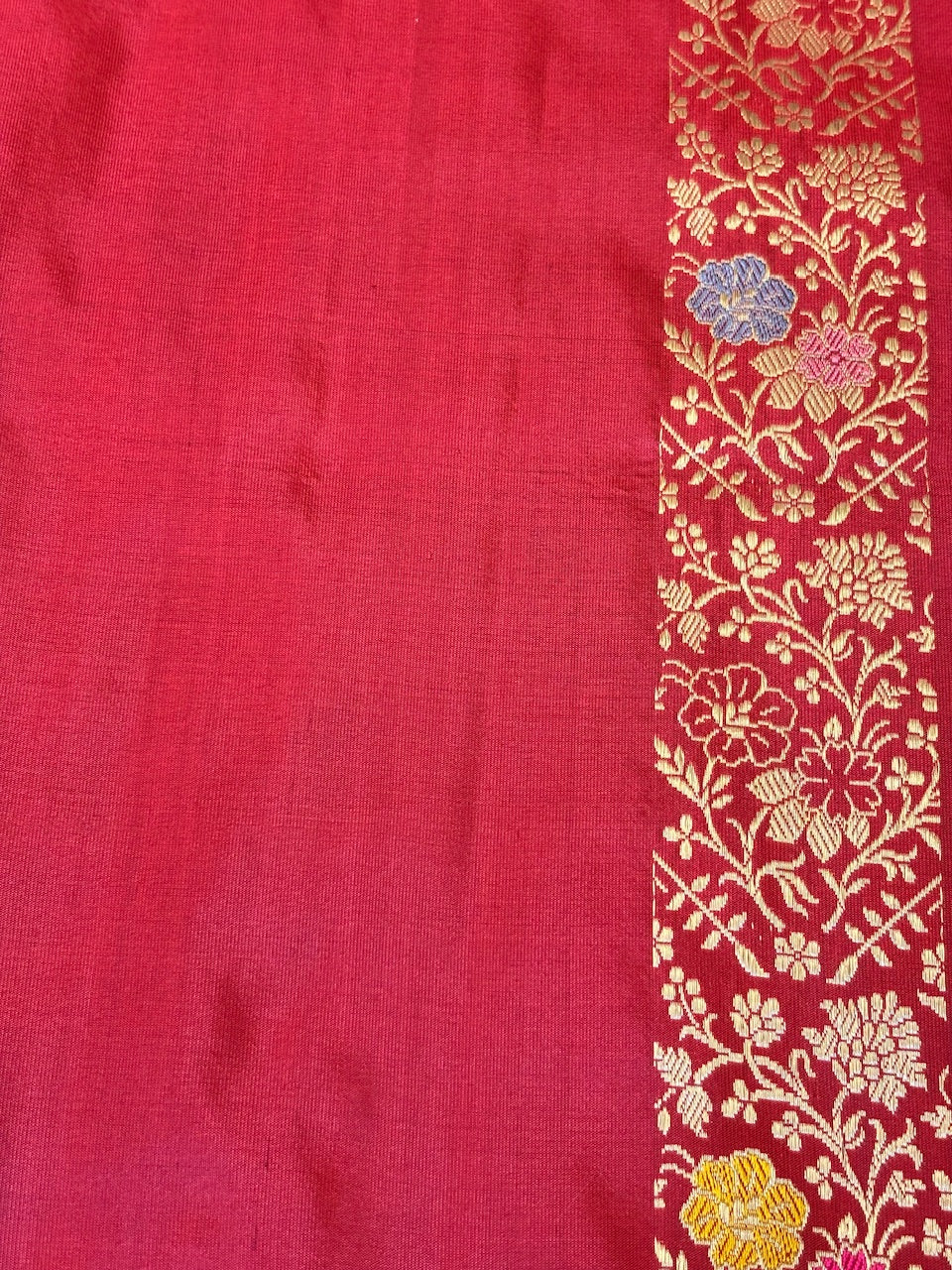Red Pure Katan Silk handwoven saree