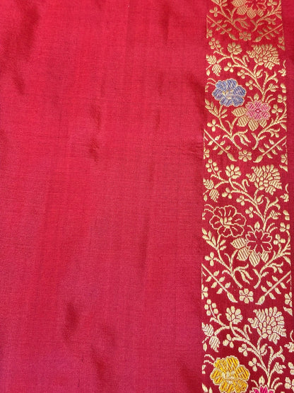 Red Pure Katan Silk handwoven saree