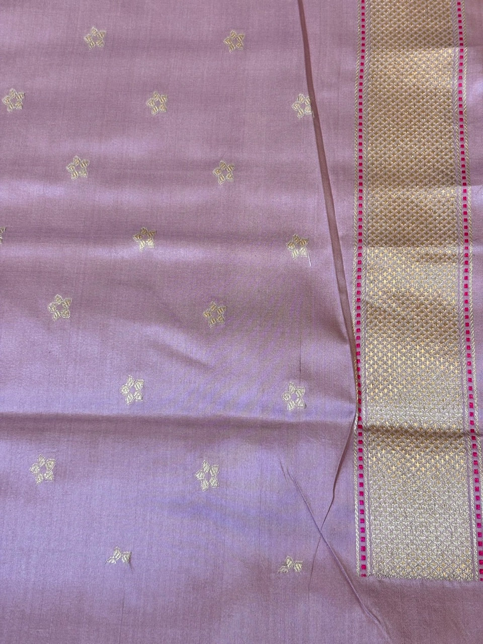 Lilac Lavender Pure Katan Silk handwoven saree
