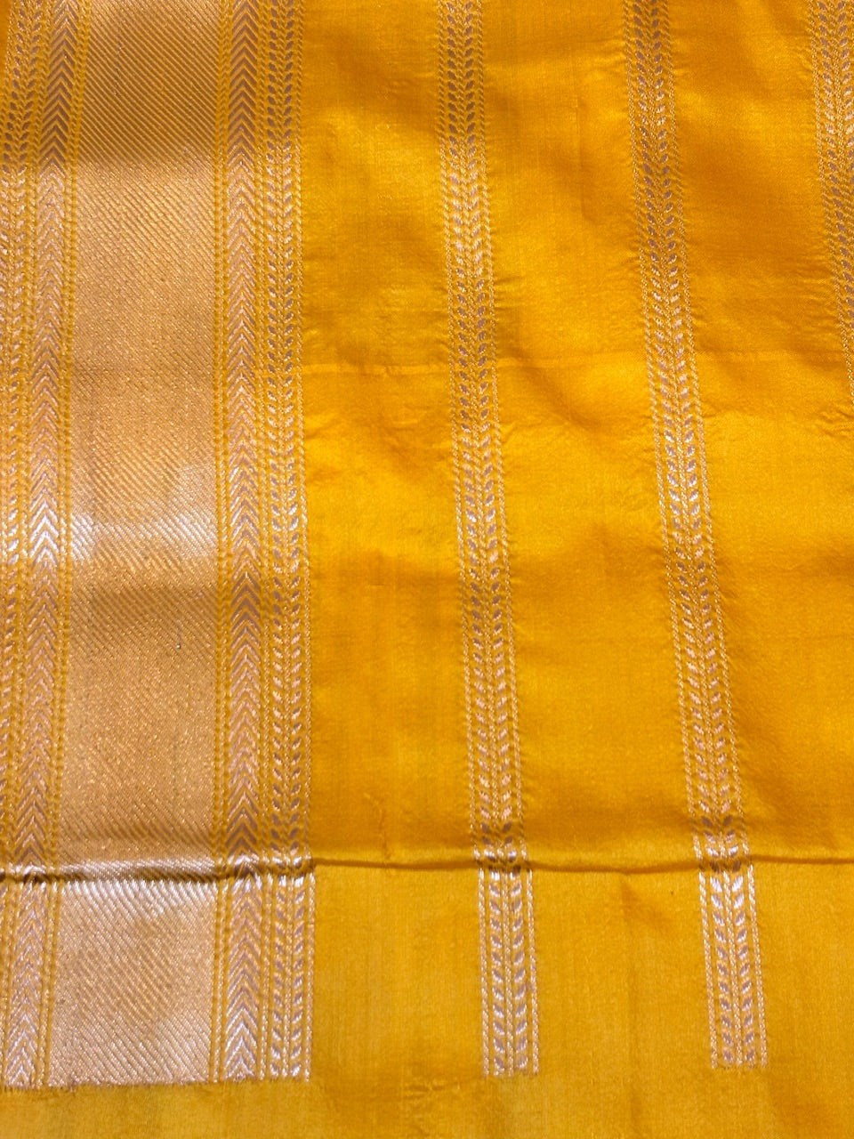 Yellow Pure Katan Silk handwoven saree