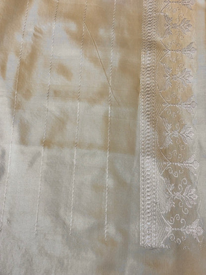 Butter Yellow Pure Banarasi Ektara Mulberry Silk Handwoven
