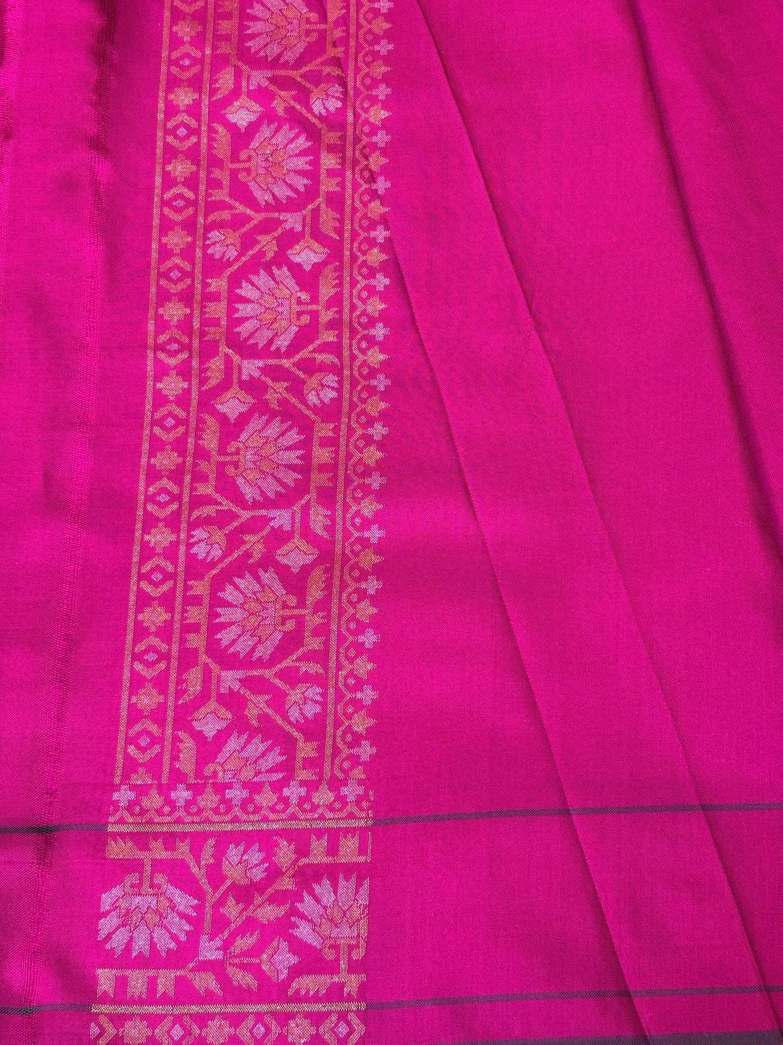 Pure Ektara Silk Jamdani Saree | Elegant Mute Pink Design