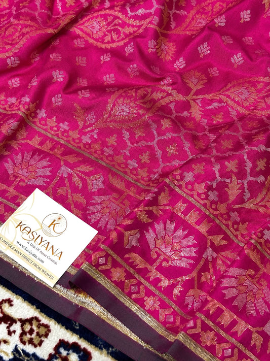 Pure Ektara Silk Jamdani Saree | Elegant Mute Pink Design