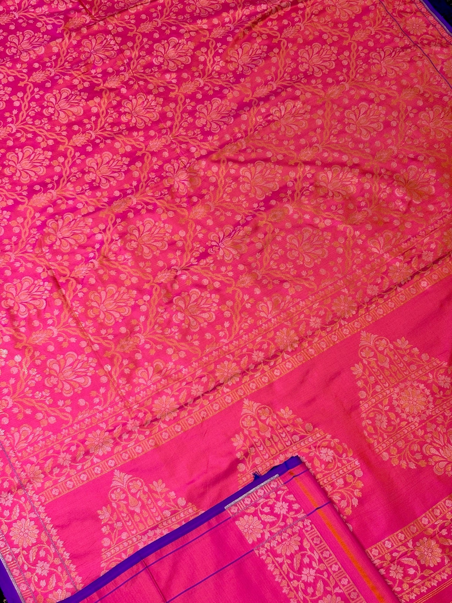 Pure Ektara Silk Jamdani Saree | Elegant Pink Design