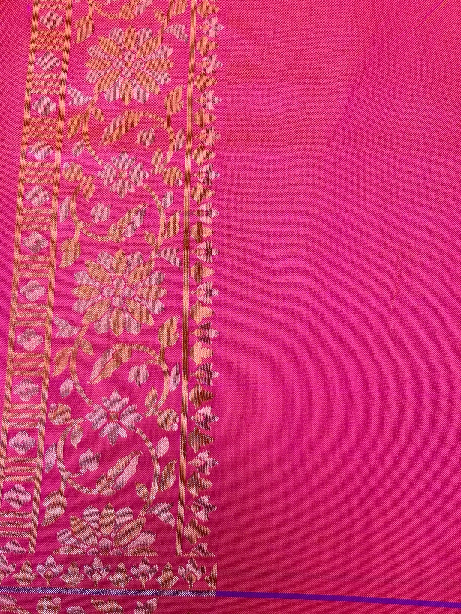Pure Ektara Silk Jamdani Saree | Elegant Pink Design