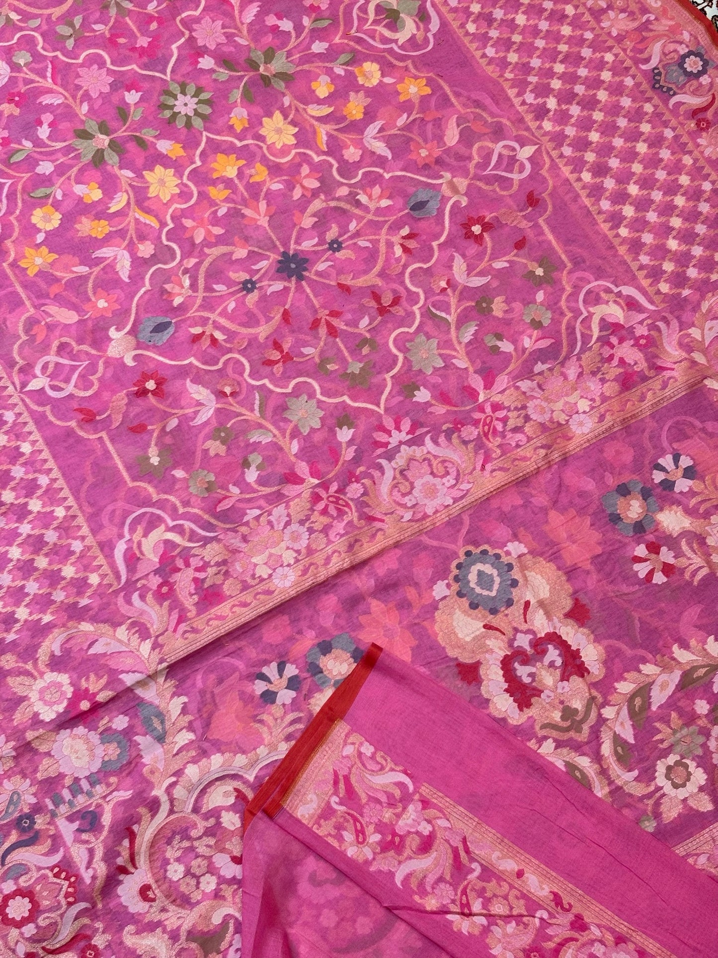 Pure Cotton Jamdani Saree | Elegant Pink Design