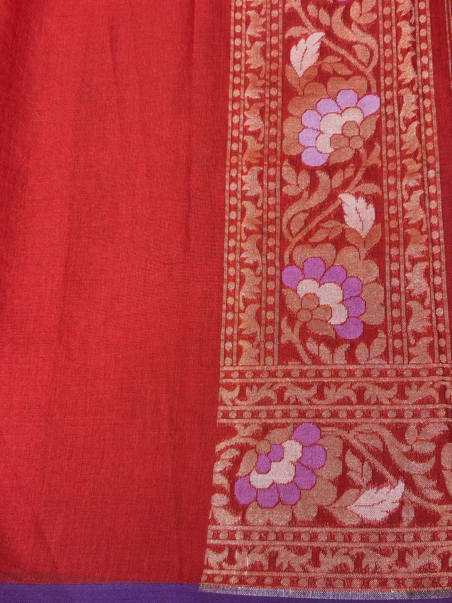 Pure Cotton Jamdani Saree | Elegant Red Design
