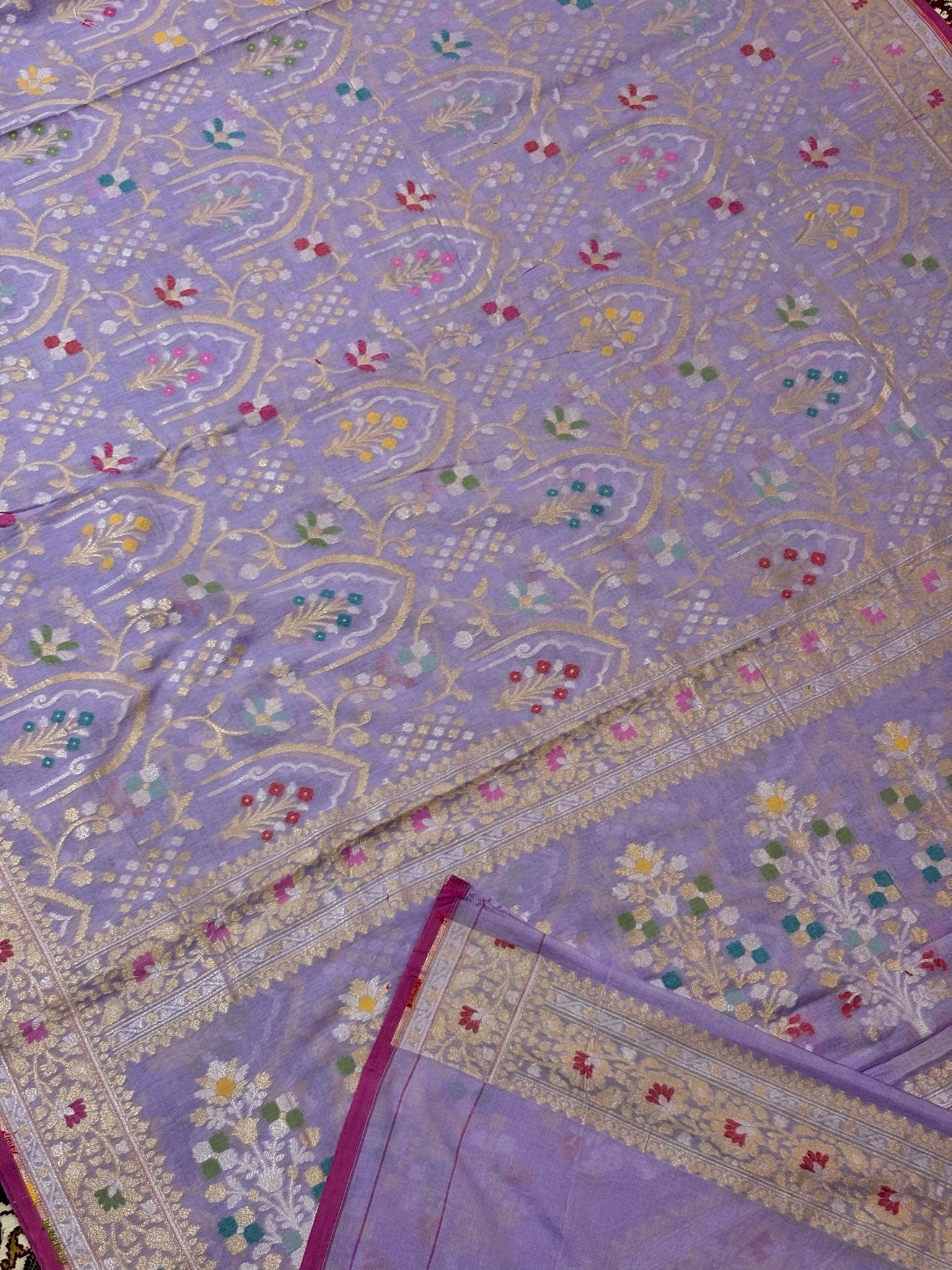 Pure Cotton Jamdani Saree | Elegant Lavender Design