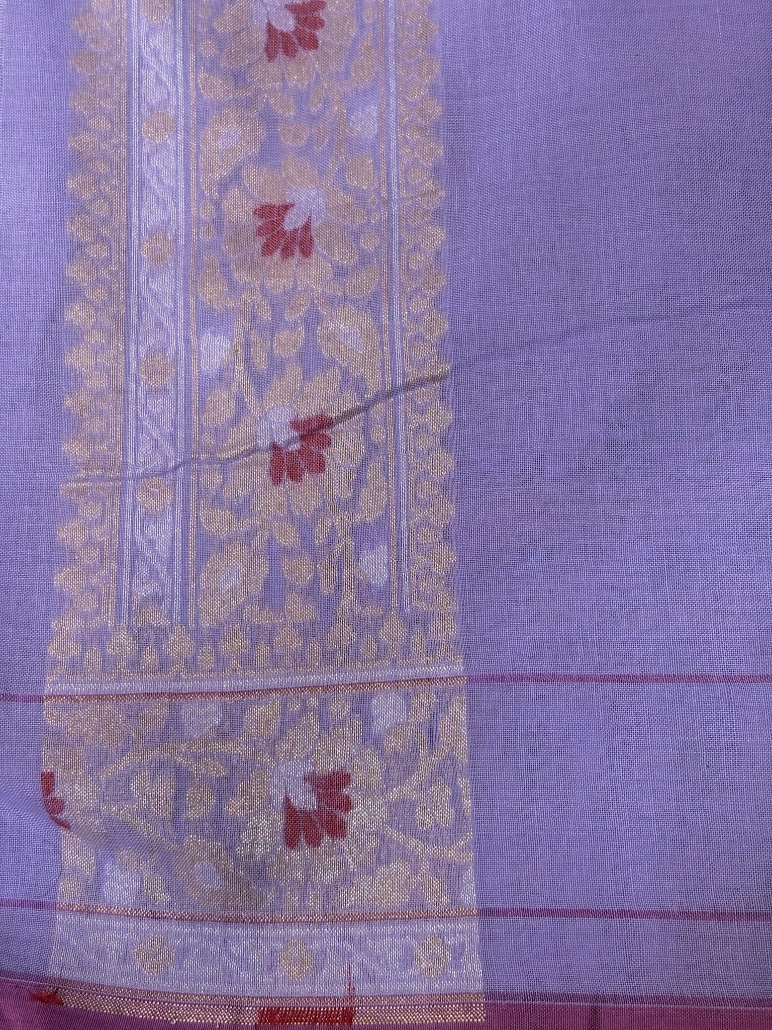 Pure Cotton Jamdani Saree | Elegant Lavender Design