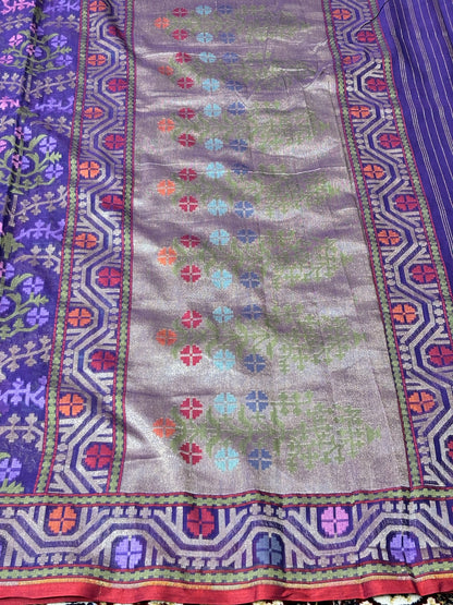 Pure Cotton Jamdani Saree | Elegant Purple Design