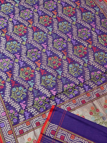 Pure Cotton Jamdani Saree | Elegant Purple Design