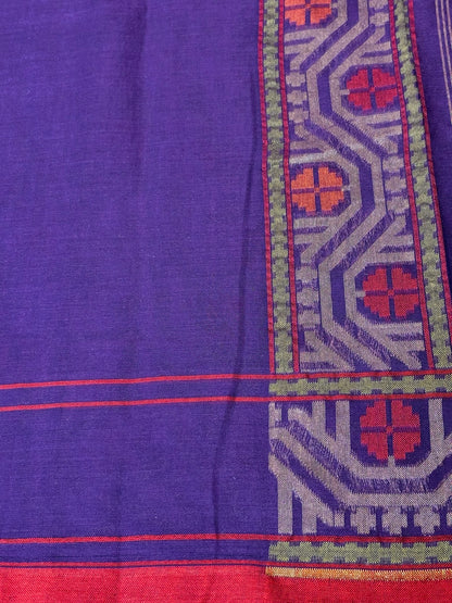 Pure Cotton Jamdani Saree | Elegant Purple Design