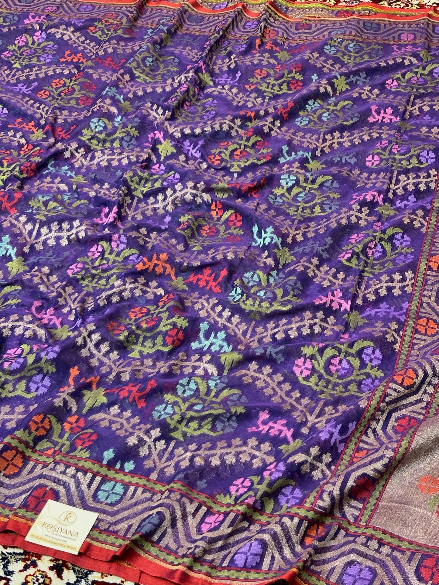 Pure Cotton Jamdani Saree | Elegant Purple Design