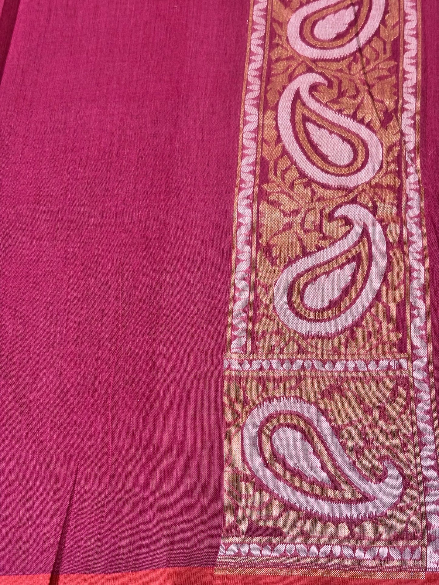 Pure Cotton Jamdani Saree | Elegant Berry Pink Design