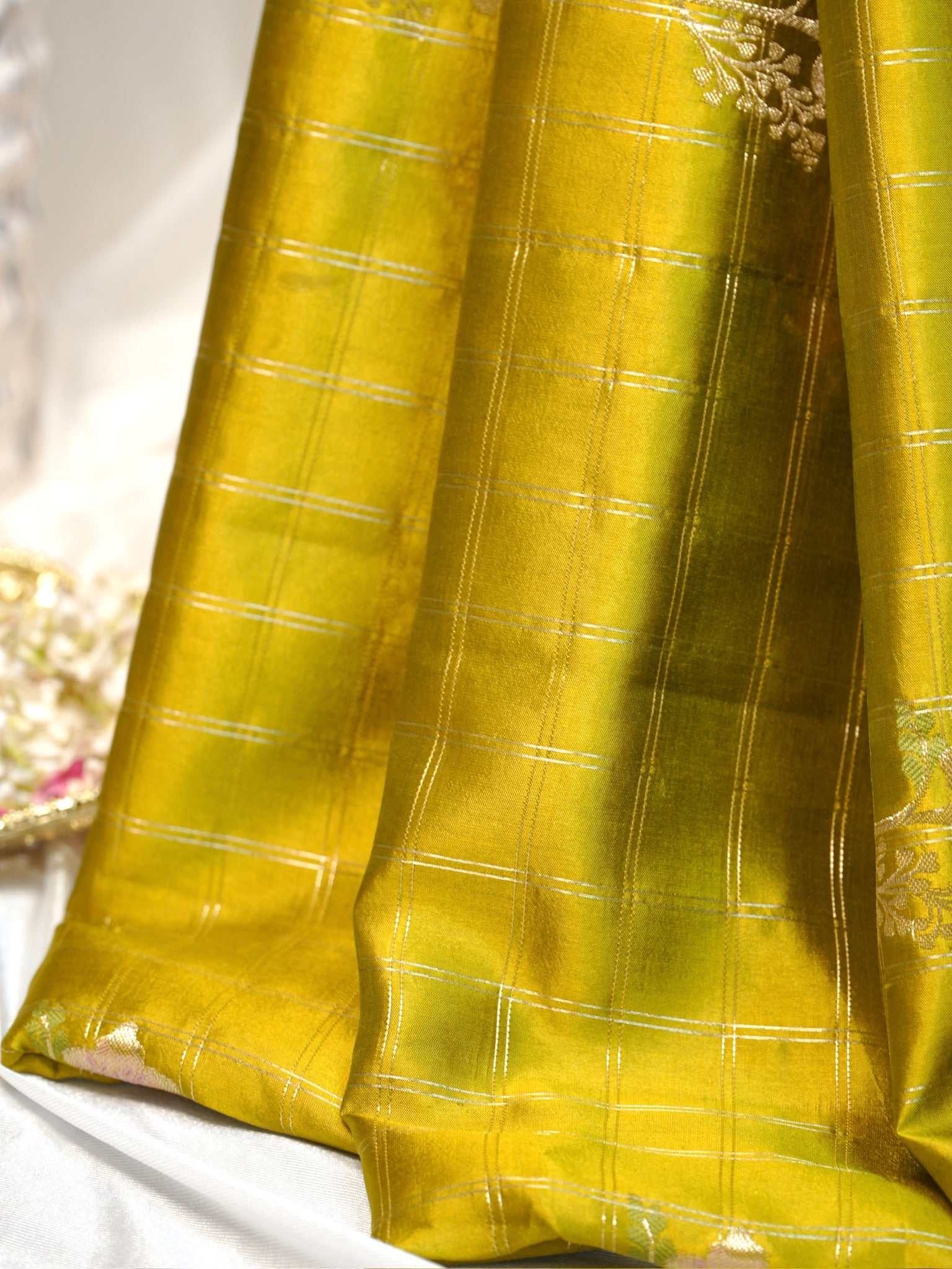 Mustard Yellow 100% Pure Soft Katan Silk Saree