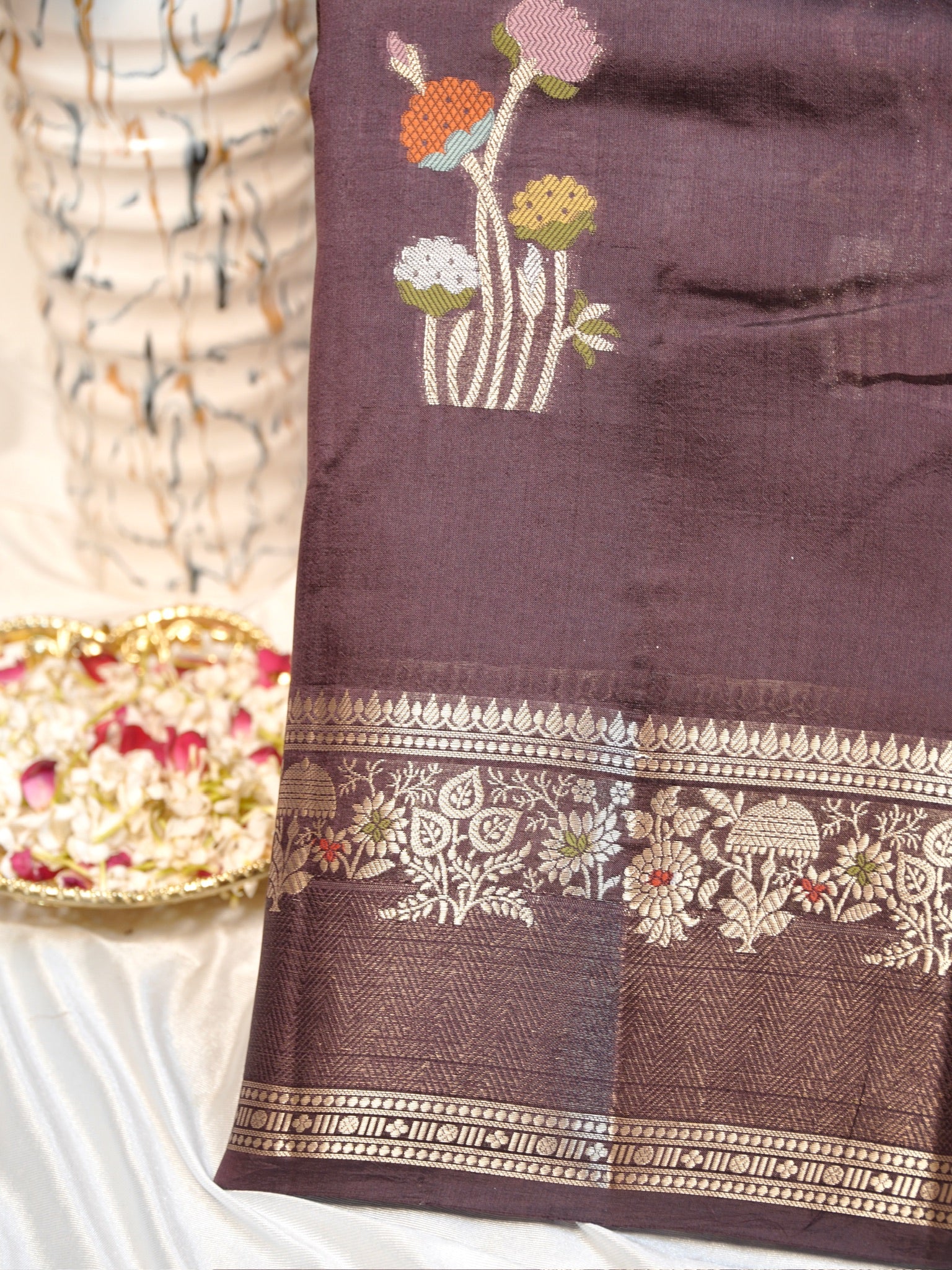 Wine 100% Pure Soft Katan Silk Saree