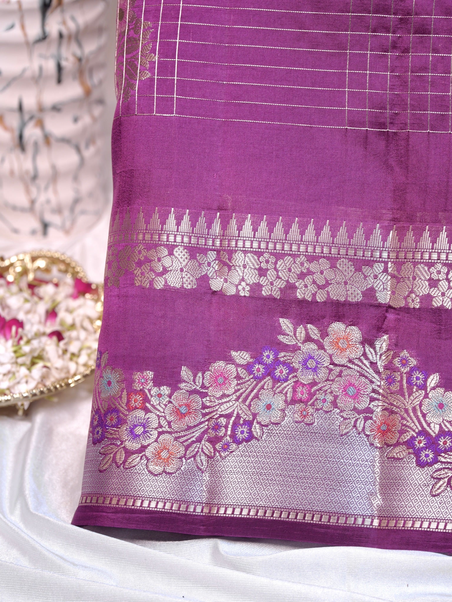 Magenta 100% Pure Soft Katan Silk Saree
