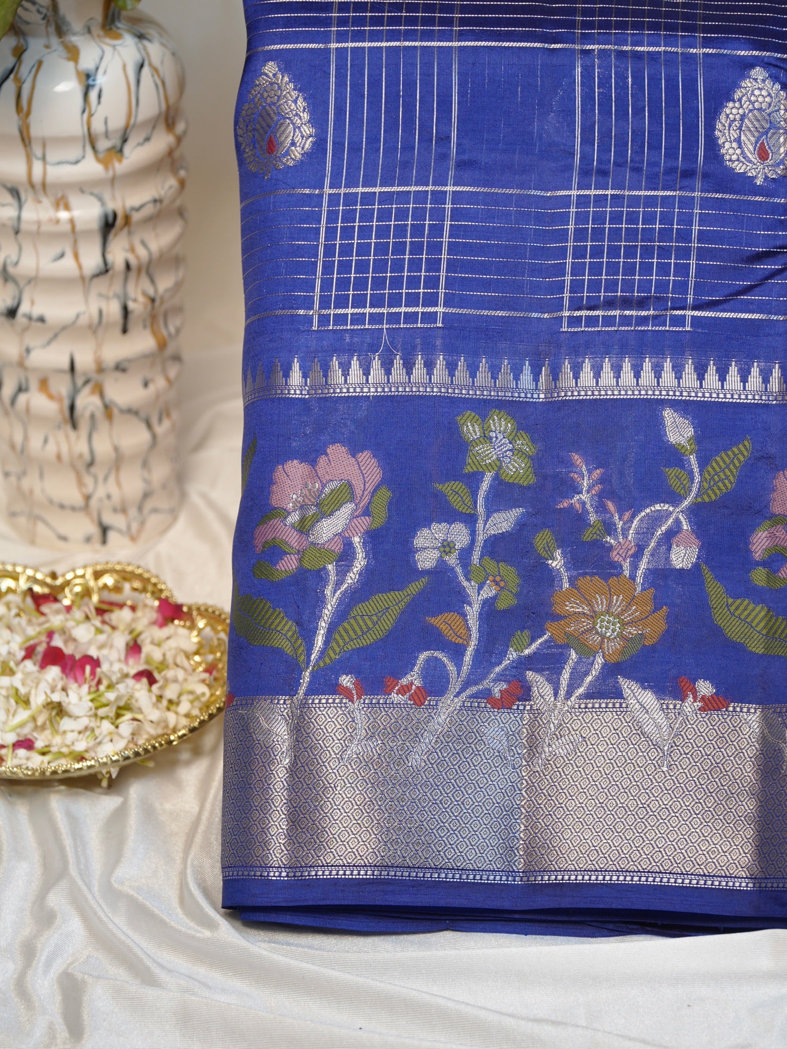 Royal Blue 100% Pure Soft Katan Silk Saree