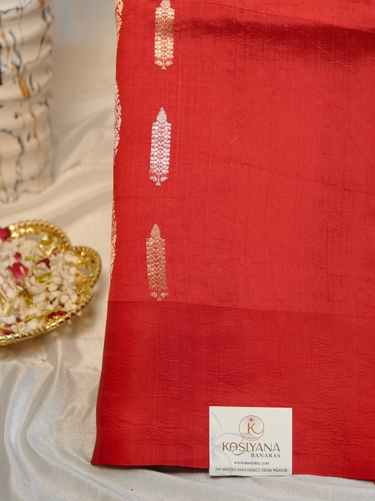Red 100% Pure Soft Katan Silk Handwoven Saree