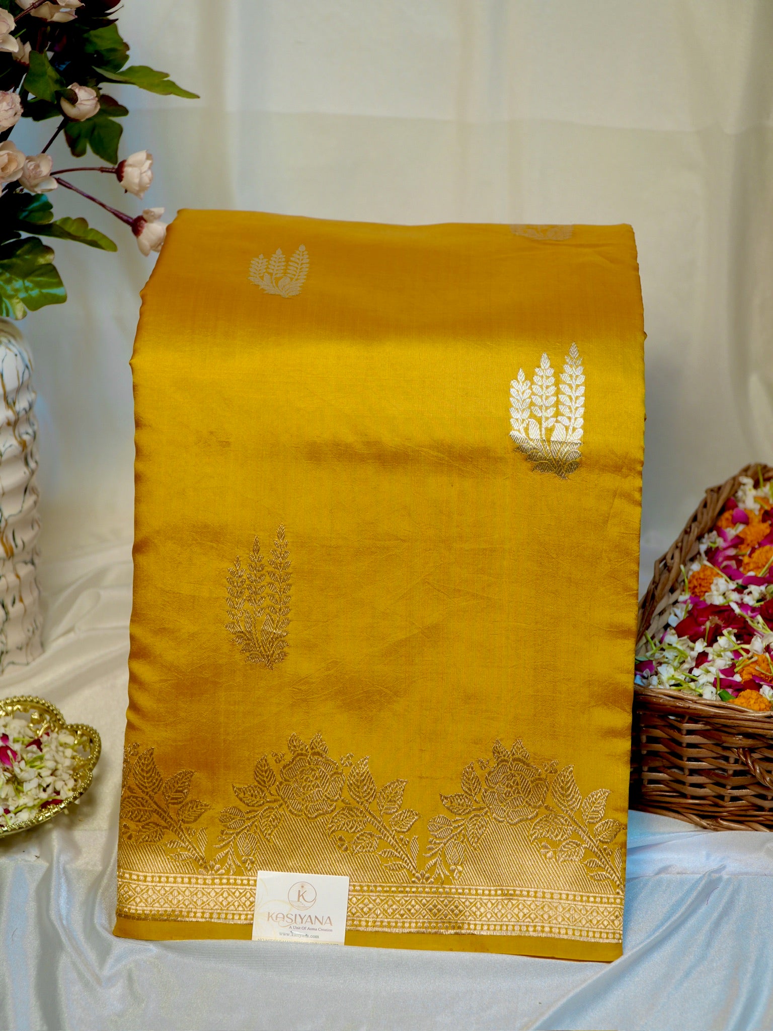 Yellow 100% Pure Soft Katan Silk Handwoven Saree