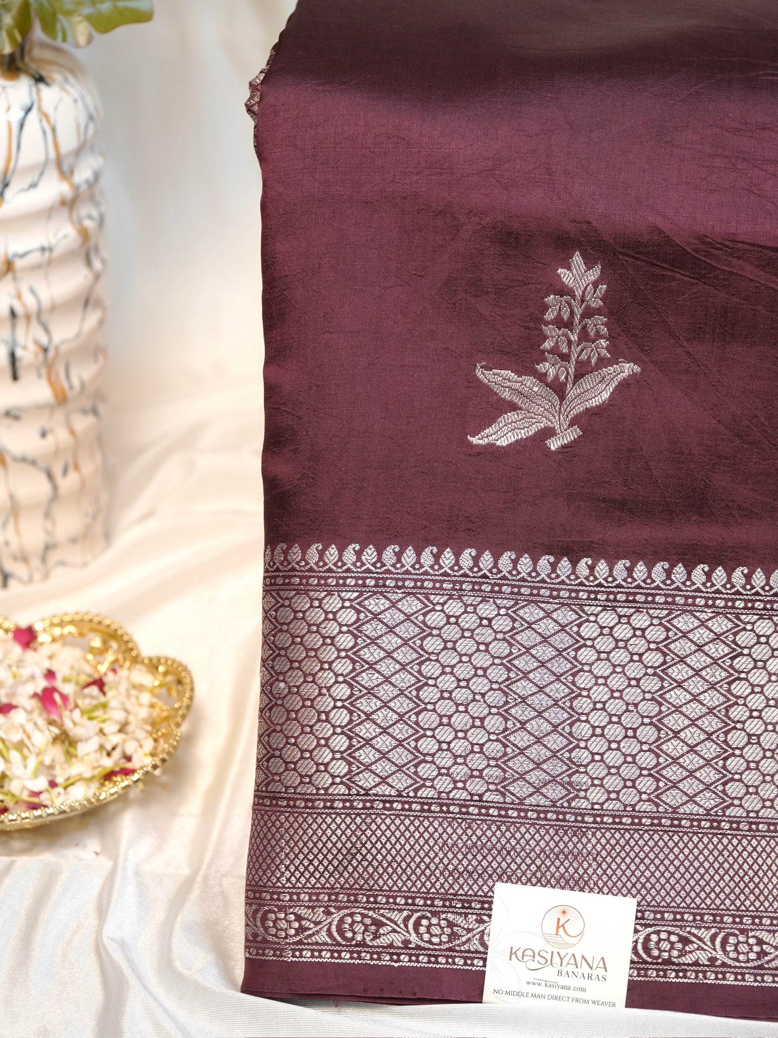 Wine 100% Pure Soft Katan Silk Saree