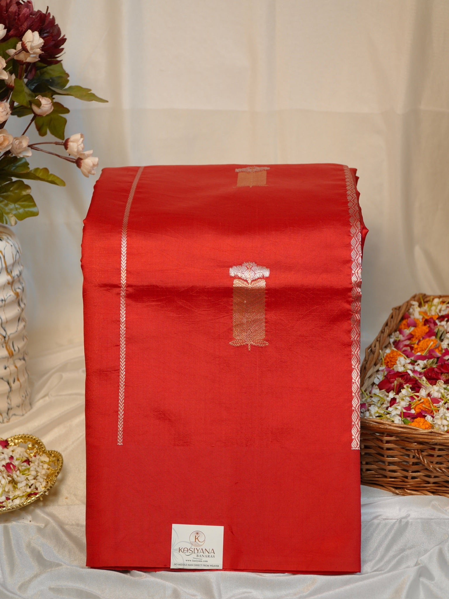 Red 100% Pure Soft Katan Silk Handwoven Saree