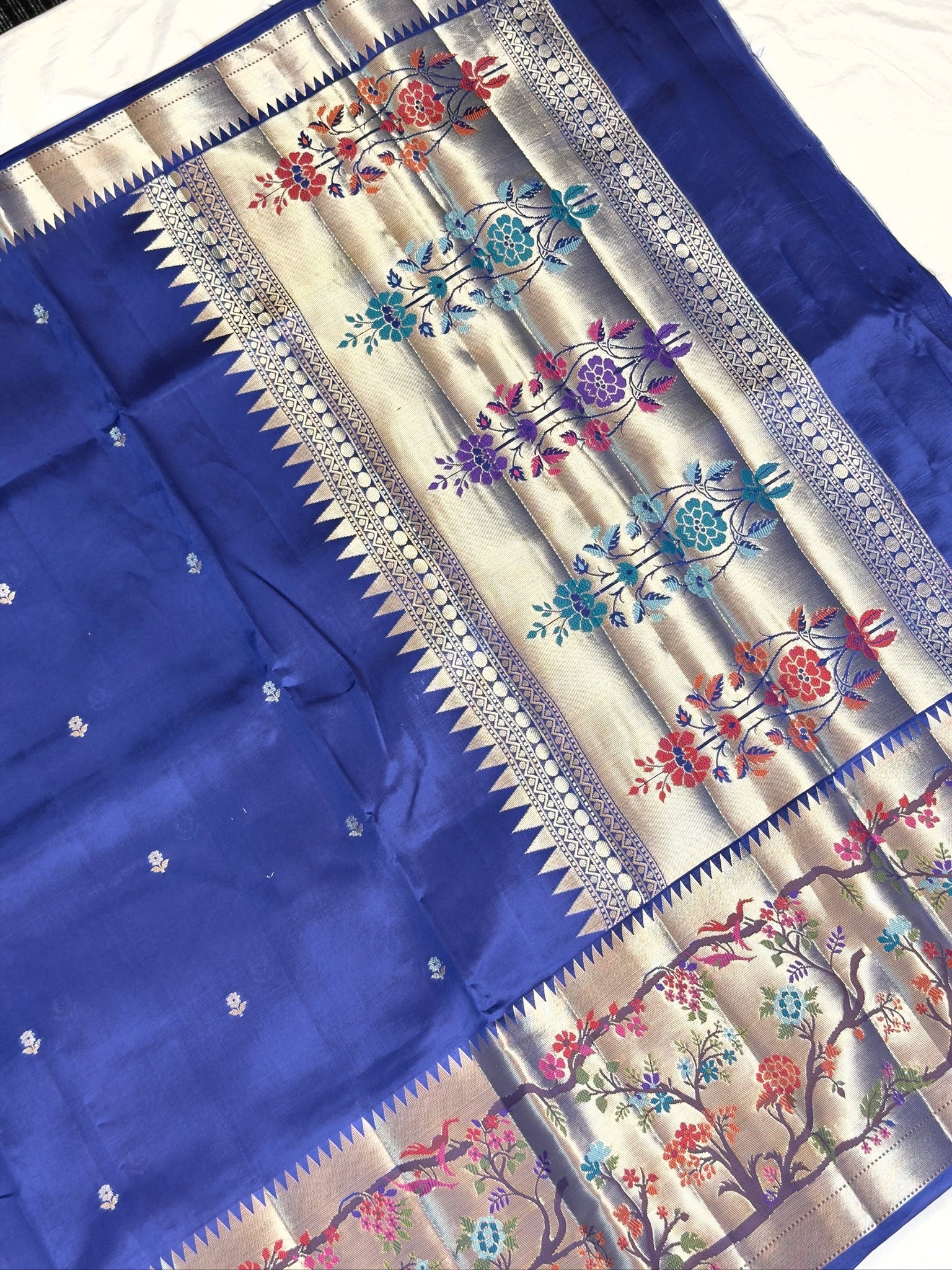 Royal Blue 100% Pure Soft Katan Silk Saree