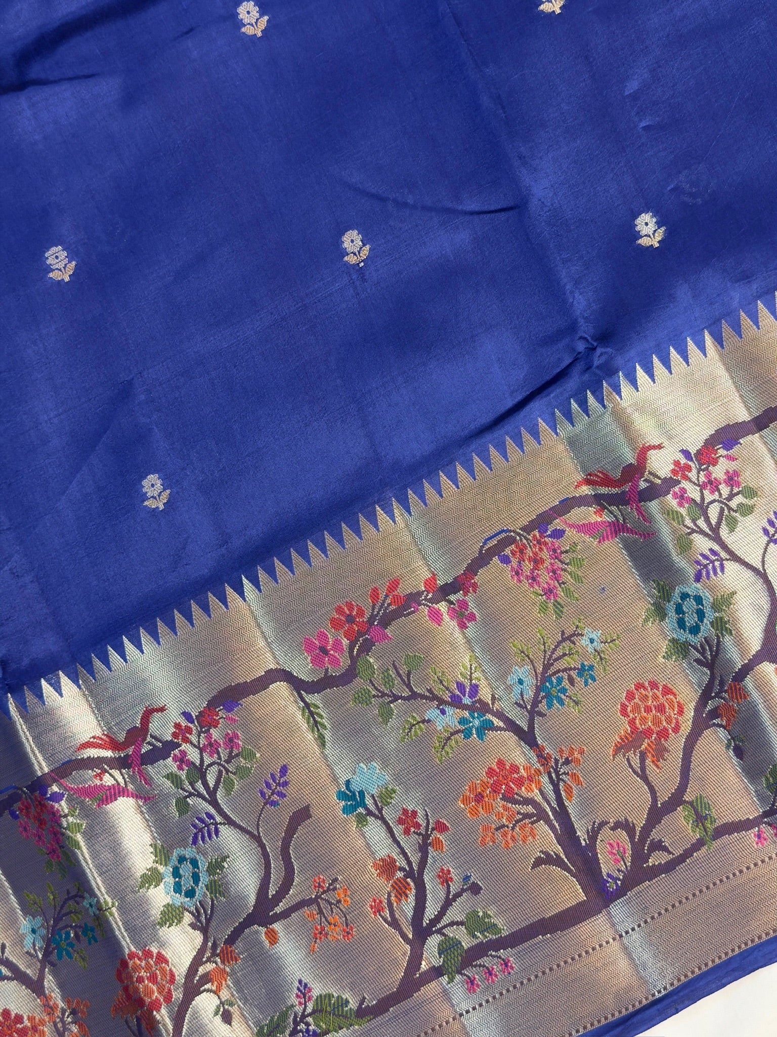 Royal Blue 100% Pure Soft Katan Silk Saree