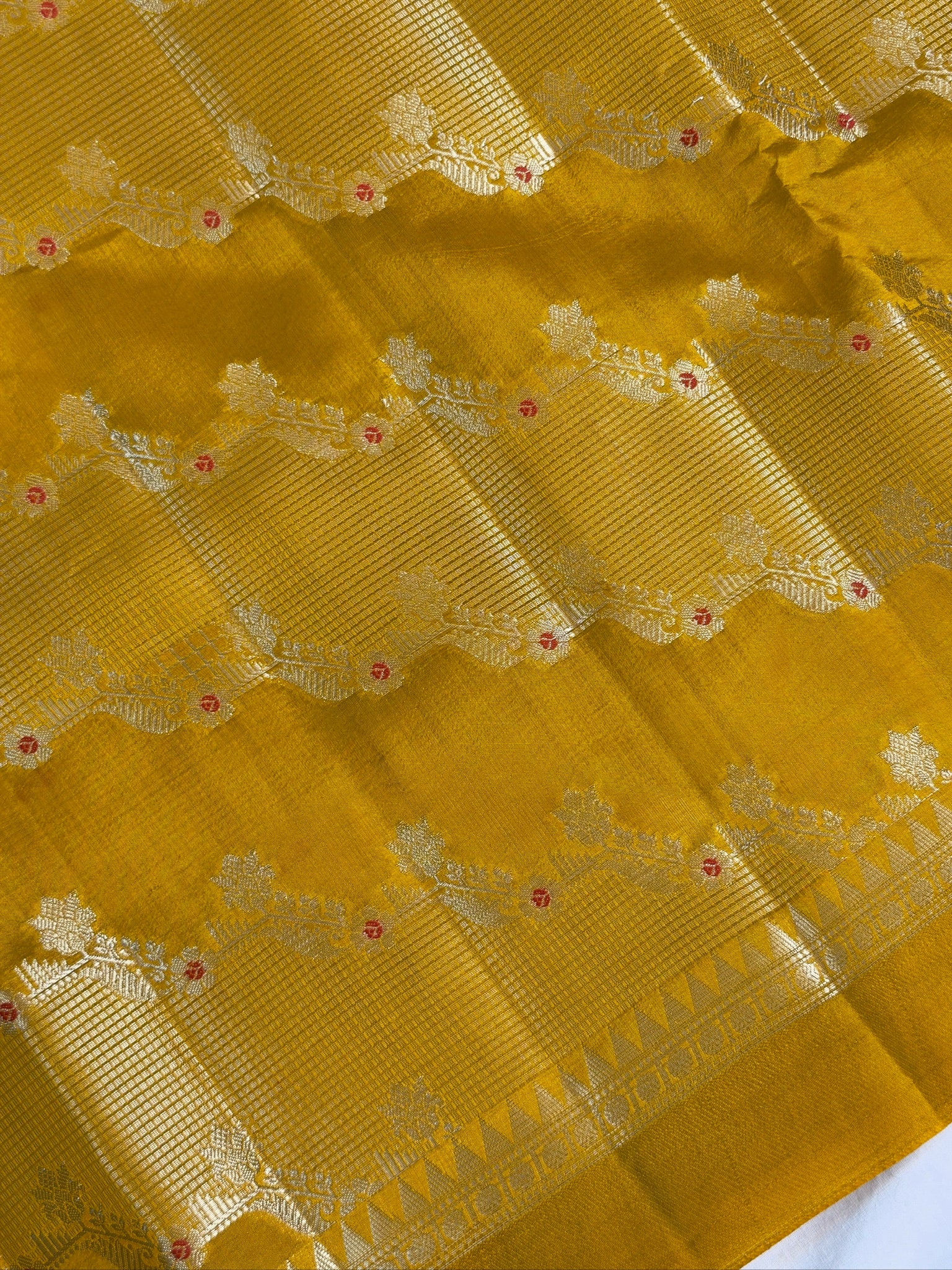 Yellow 100% Pure Soft Katan Silk Saree