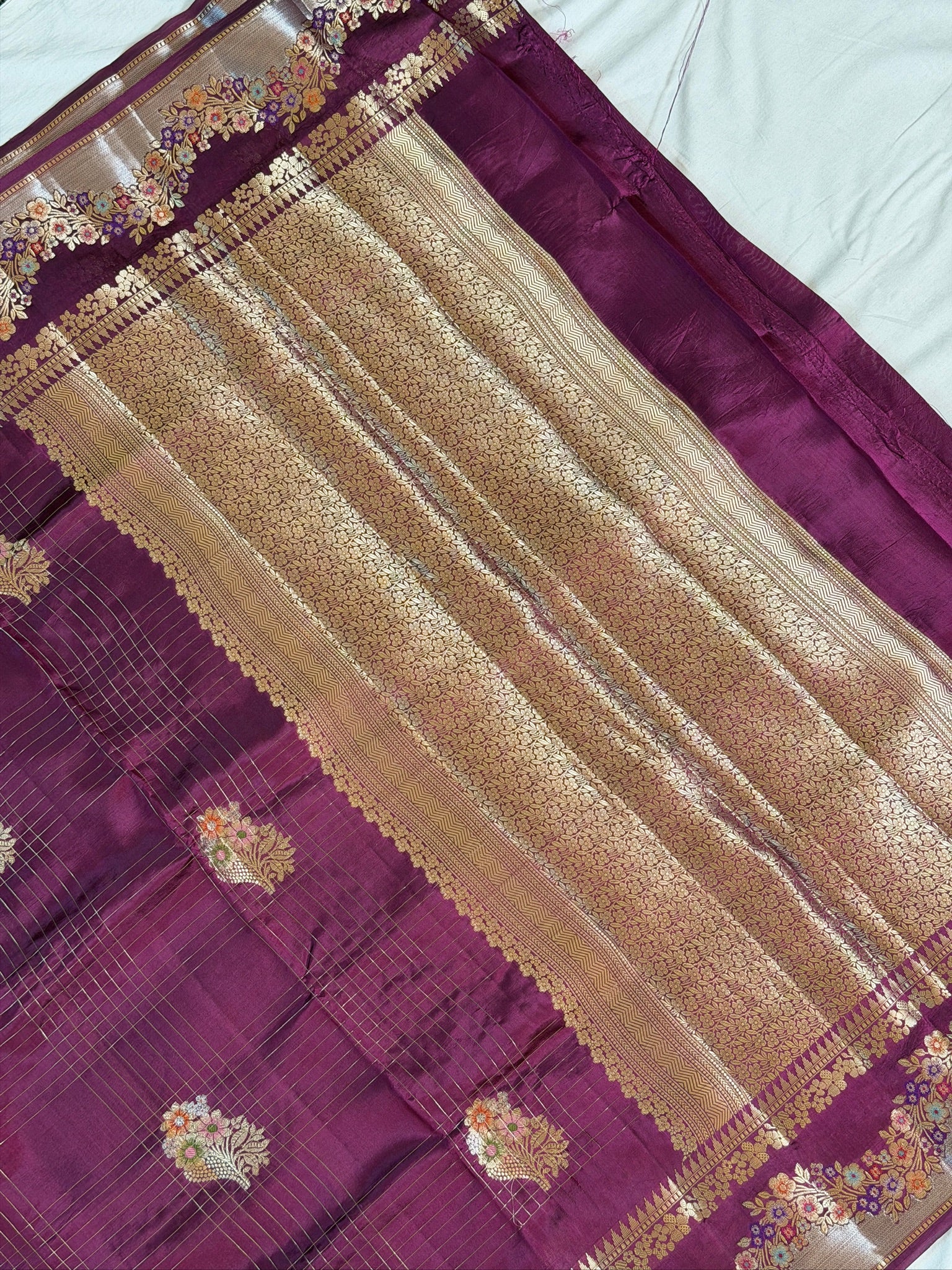 Magenta 100% Pure Soft Katan Silk Saree
