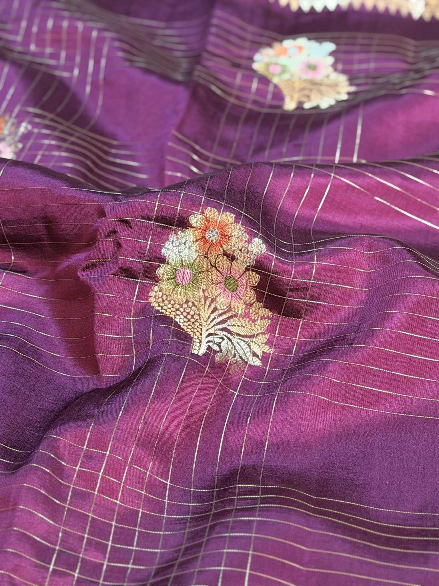 Magenta 100% Pure Soft Katan Silk Saree