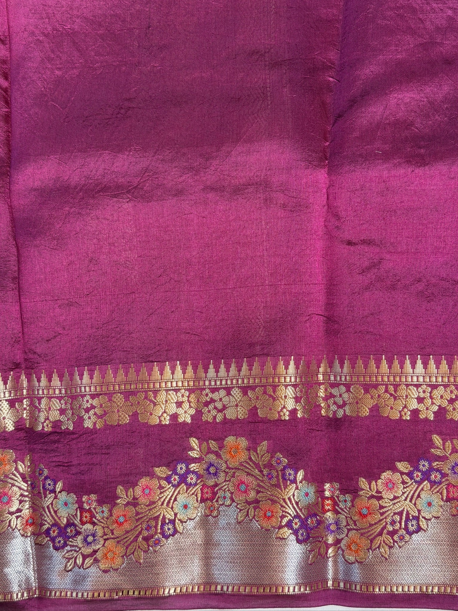 Magenta 100% Pure Soft Katan Silk Saree