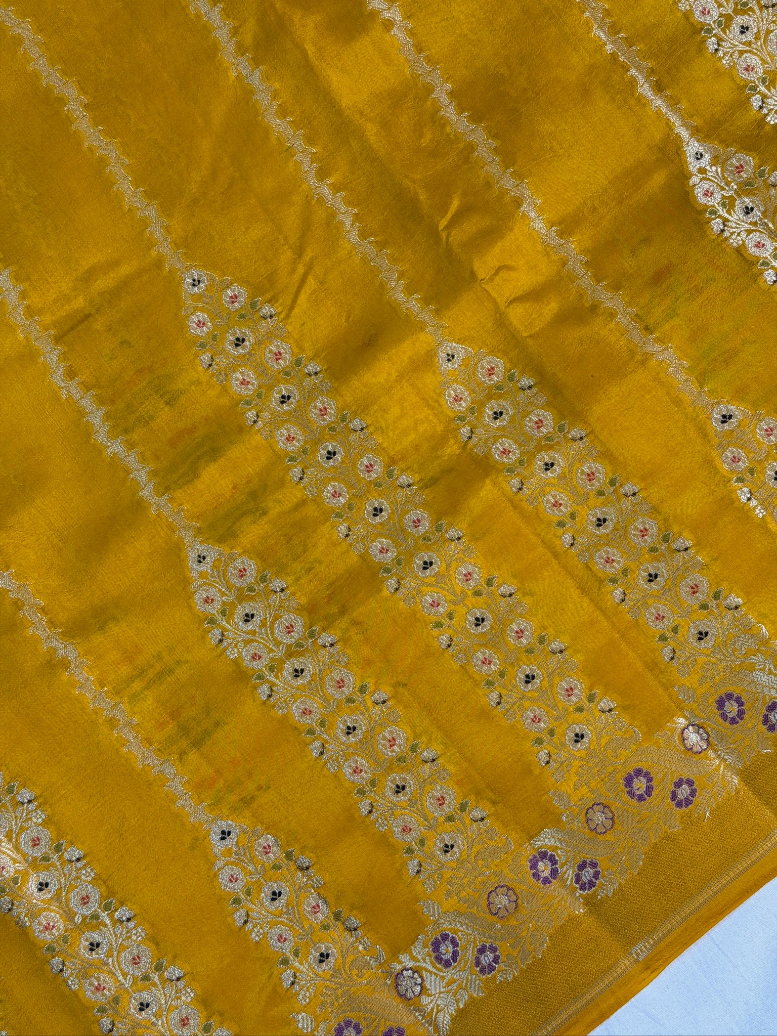 Mustard Yellow 100% Pure Soft Katan Silk Saree