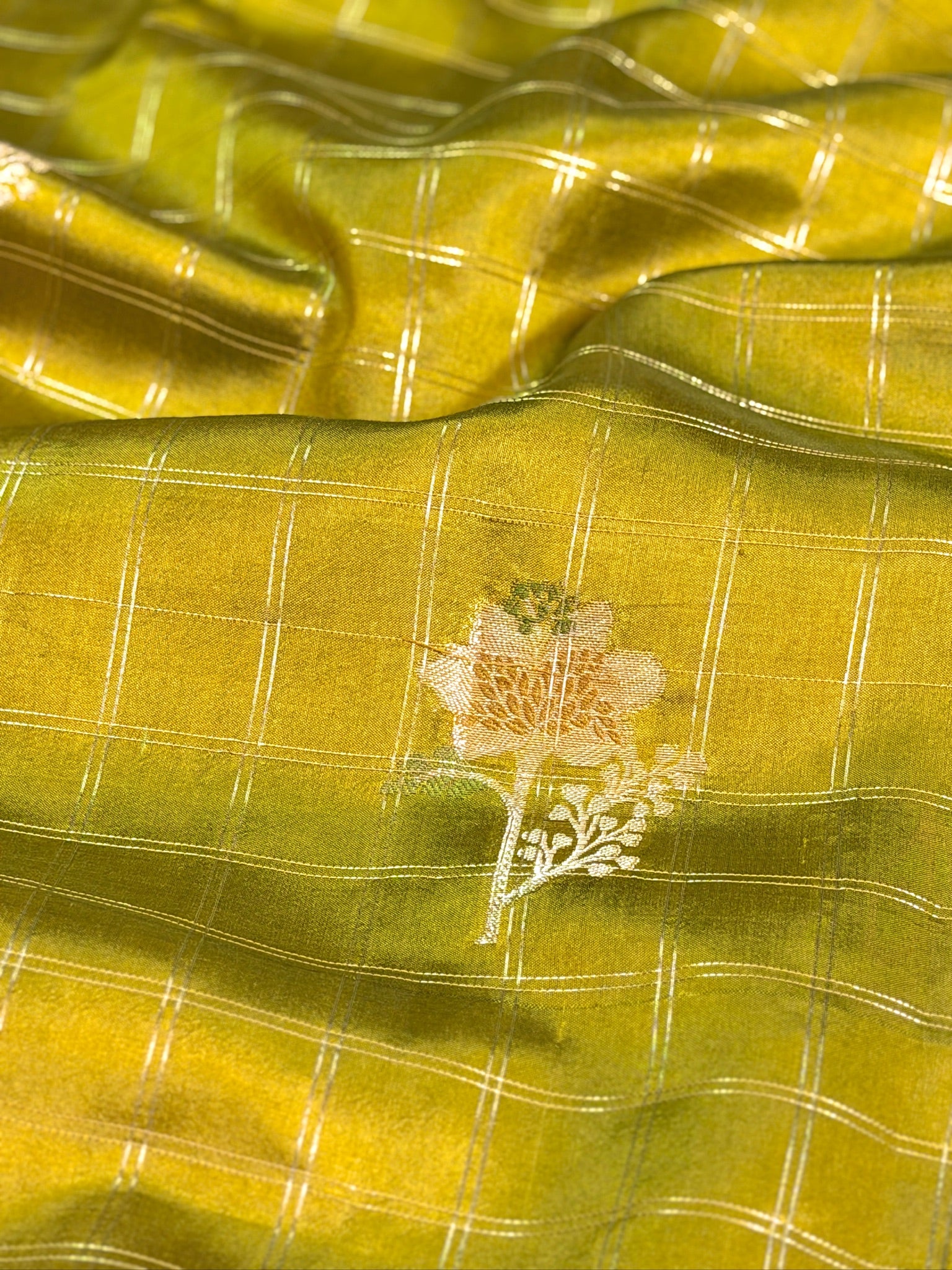 Mustard Yellow 100% Pure Soft Katan Silk Saree