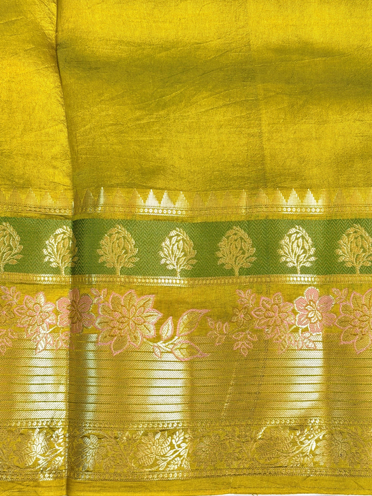 Mustard Yellow 100% Pure Soft Katan Silk Saree