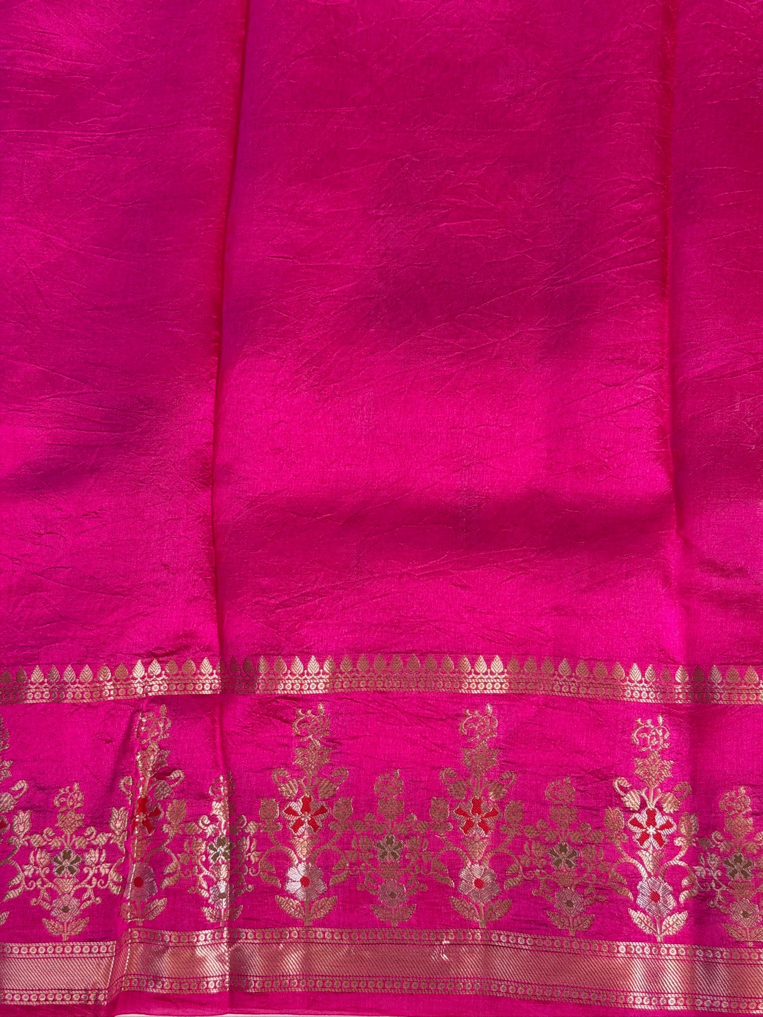 Rani Pink 100% Pure Soft Katan Silk Saree
